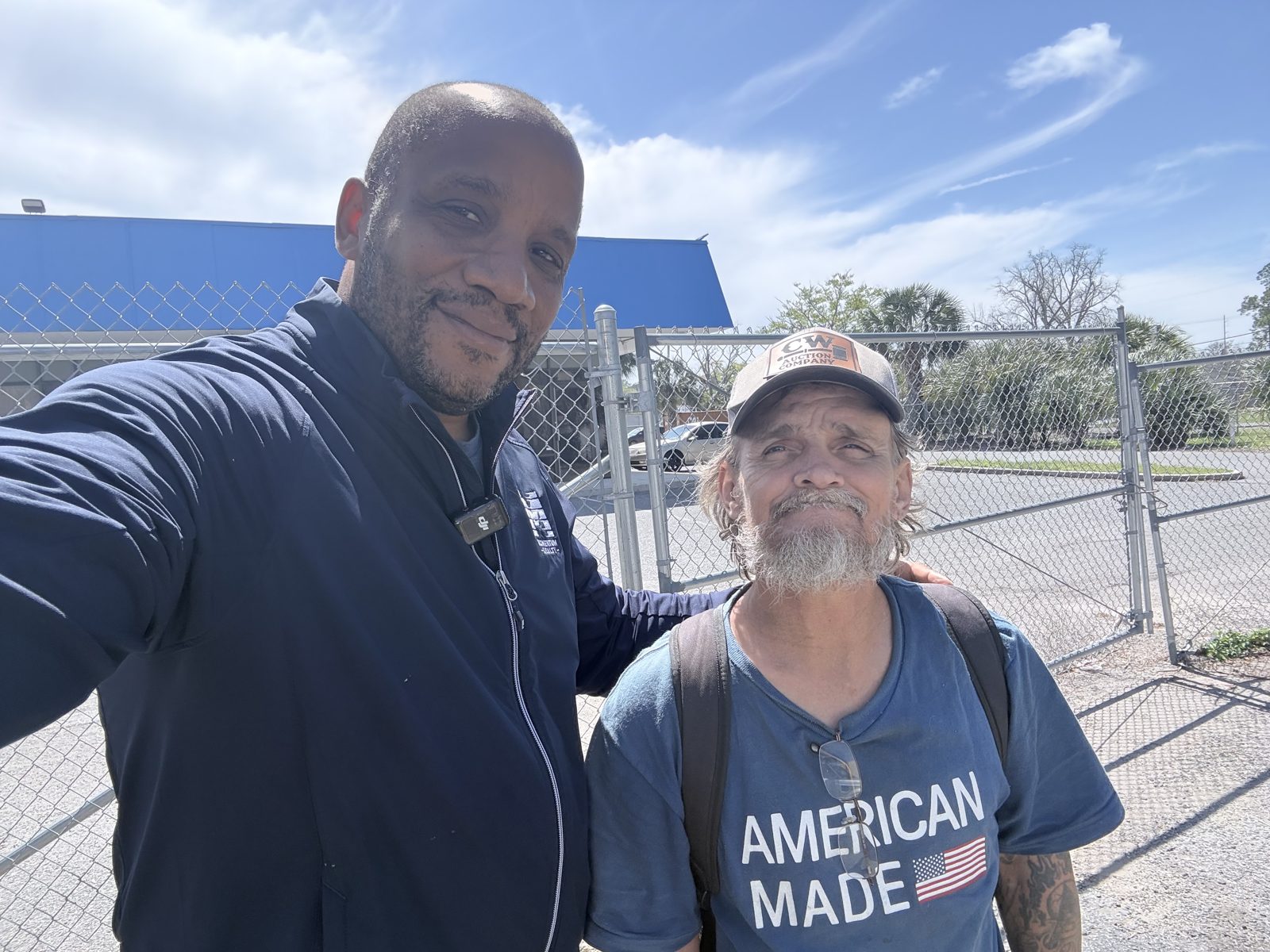 Chris Moore with a Northeast Florida homeowner